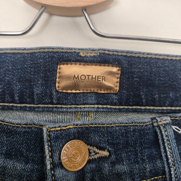 MOTHER The Insider Crop Step Fray Size 28 Wicked Wildflower Dark Wash Bootcut - Picture 8 of 13